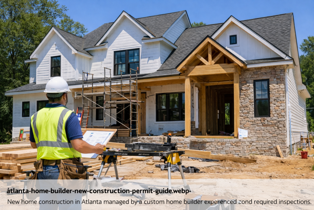 Atlanta home builder overseeing new home construction during the permitting process