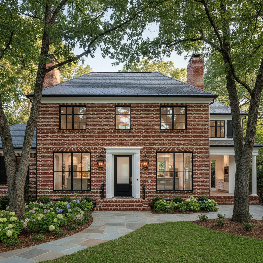 Home remodeling in Dunwoody GA - renovated brick colonial home by Traditional Homes of Georgia